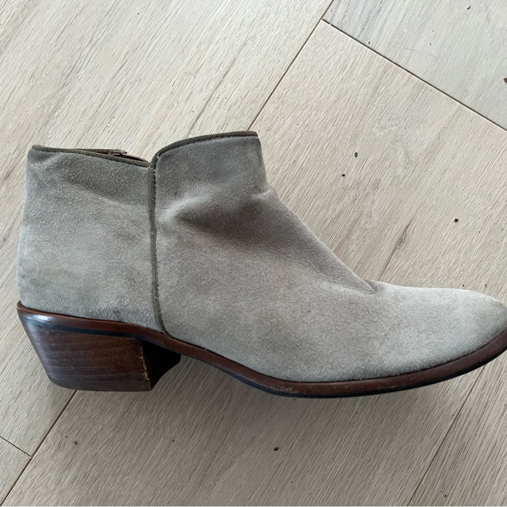 Gray Suede Ankle Boots